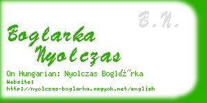 boglarka nyolczas business card